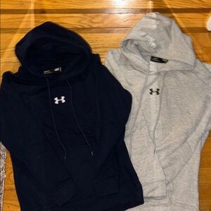 Under Armour Navy and Light Gray Hoodies